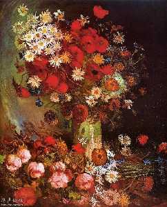 Vincent Van Gogh - Vase with Poppies, Cornflowers, Peonies and Chrysanthemums