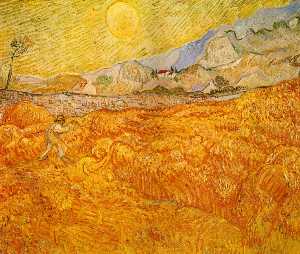 Vincent Van Gogh - Wheat Field behind Saint-Paul Hospital with a Reaper