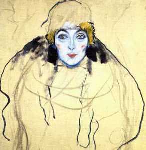 Gustave Klimt - Portrait of a lady en face(unfinished)
