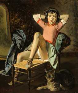 Balthus (Balthasar Klossowski) - Girl with Cat