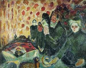 Edvard Munch - Near the bed of death (fever) - (buy oil painting reproductions)
