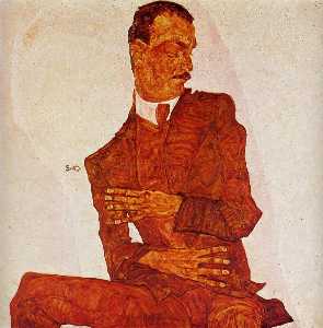 Egon Schiele - Portrait of the Art Critic, Arthur Roessler