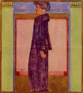 Egon Schiele - Standing Woman in Profile
