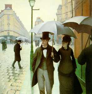 Gustave Caillebotte - Paris street, Rainy Day - (buy oil painting reproductions)