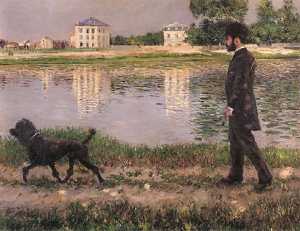 Gustave Caillebotte - Richard Gallo and His Dog at Petit Gennevilliers