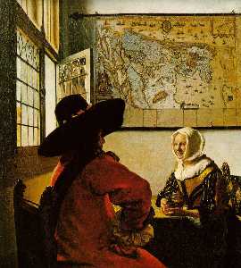 Johannes Vermeer - Soldier and a Laughing Girl