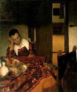 Johannes Vermeer - Girl asleep at a table