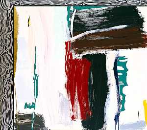 Roy Lichtenstein - Painting with Silver Wood Grain Frame