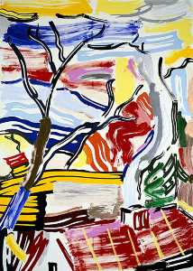 Roy Lichtenstein - Landscape With Red Roof