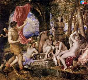 Tiziano Vecellio (Titian) - Diana and Actaeon - (buy oil painting reproductions)