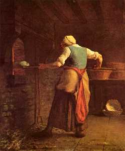 Jean-François Millet - Woman baking bread