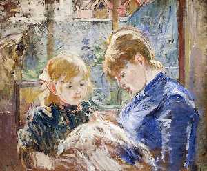 Berthe Morisot - The Artist's Daughter Julie, with Her Nanny (The Sewing Lesson)