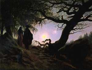 Caspar David Friedrich - Man and Woman Contemplating the Moon