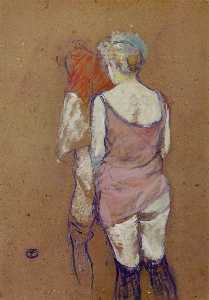 Henri De Toulouse Lautrec - Two Half-Naked Women Seen from Behind in the Rue des Moulins Brothel