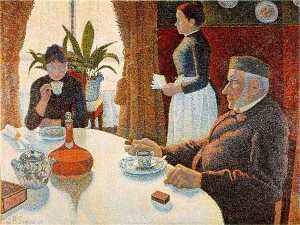 Paul Signac - Breakfast (The Dining Room) - (buy paintings reproductions)