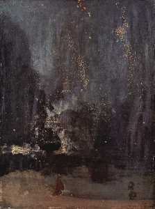 James Abbott Mcneill Whistler - Nocturne in Black and Gold, The Falling Rocket