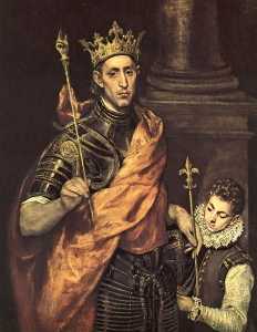 El Greco (Doménikos Theotokopoulos) - St. Louis King of France with a Page