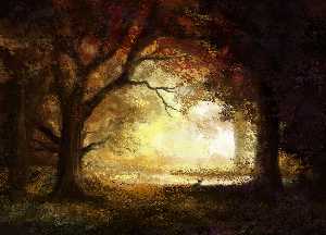 Albert Bierstadt - Forest Sunrise