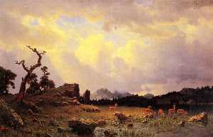 Albert Bierstadt - Thunderstorm in the Rocky Mountains