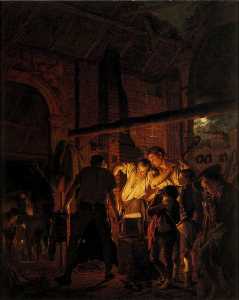 Joseph Wright Of Derby - A Blacksmith-#39;s Shop