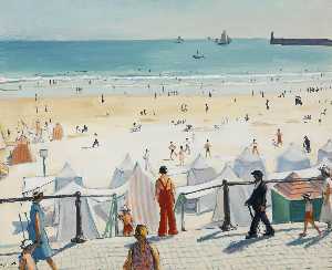 Albert Marquet - Sables d-#39;Olonne beach from the promenade