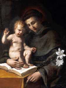 Guercino (Barbieri, Giovanni Francesco) - St Anthony of Padua with the Infant Christ