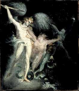 Henry Fuseli (Johann Heinrich Füssli) - Sin intercedes between Satan and Death