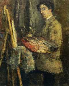 James Ensor - Portrait de l' artiste au chevalet
