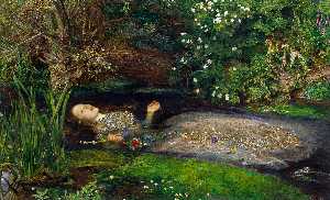 Sir John Everett Millais - Ophelia (Cropped) - (buy oil painting reproductions)