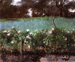 John Singer Sargent - Landscape with Rose Trellis