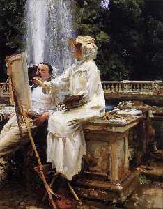 John Singer Sargent - The Fountain, Villa Torlonia, Frascati, Italy