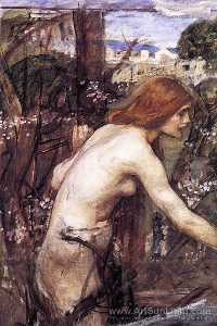 John William Waterhouse - Woman Picking Flowers