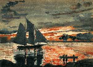 Winslow Homer - Sunset Fires
