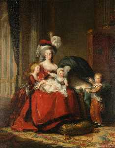 Louise Elisabeth Vigée Le Brun - Marie-Antoinette Lorrraine Habsburg, Queen of France and her children.