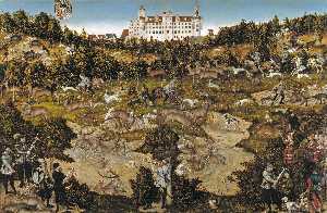Lucas Cranach The Elder - Hunt in Honour of Charles V at the Castle of Torgau