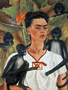 Frida Kahlo - Self-Portrait with Monkeys