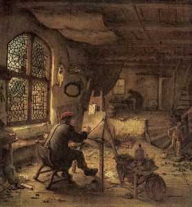 Adriaen Van Ostade - The Painter In His Studio
