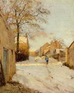 Alfred Sisley - A Village Street in Winter