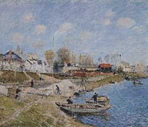 Alfred Sisley - Sand on the Quayside, Port Marly