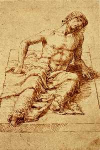 Andrea Mantegna - Man Lying on a Stone Slab