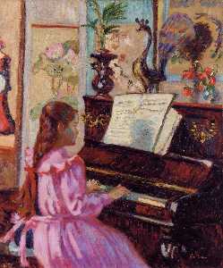 Jean Baptiste Armand Guillaumin - Young Girl at the Piano