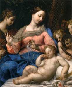 Carlo Maratta - The Sleep of the Infant Jesus, with Musician Angels