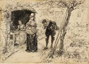 Edwin Austin Abbey - Illustration to `Judith Shakespeare-