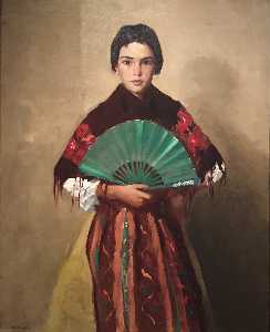 Robert Henri - The Green Fan (Girl of Toledo, Spain)