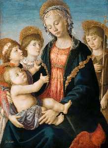 Sandro Botticelli - The Virgin and Child with Two Angels and the Young St John the Baptist