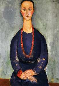 Amedeo Modigliani - Woman in a Red Necklace