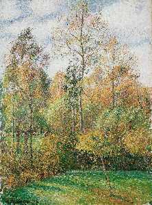 Camille Pissarro - Autumn, Poplars - (own a famous paintings reproduction)