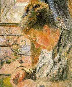 Camille Pissarro - Portrait of Madame Pissarro Sewing near a Window