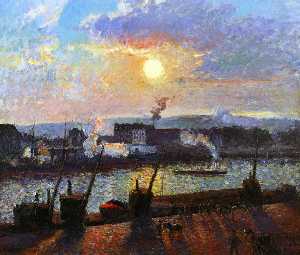 Camille Pissarro - Sunset, Rouen