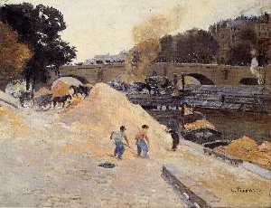 Camille Pissarro - The Banks of the Seine in Paris, Pont Marie, Quai d'Anjou